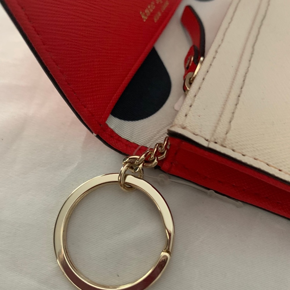 Kate Spade 2-tone key ring coin purse - Picture 6 of 7
